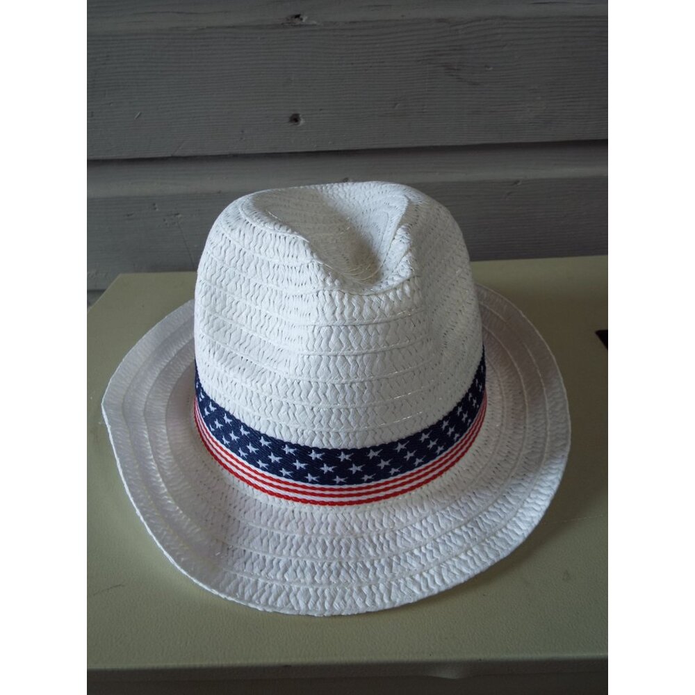 Patriotic Straw Hat Red,White & Blue NEW